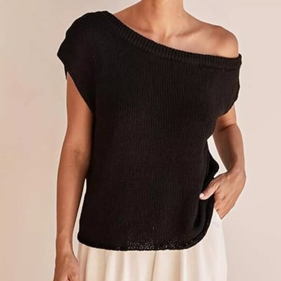 One-Shoulder Knit Sweater - Picture 4 of 7